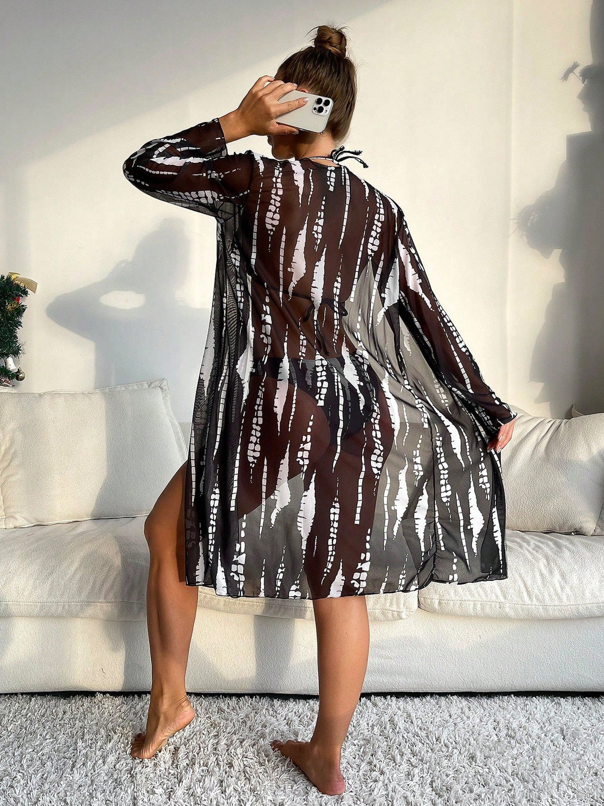 Conjunto De 3 Peças Biquíni E Quimono Estampados Solange