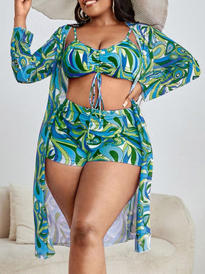 Conjunto De Biquíni Plus Size 3 Peças Hadassa